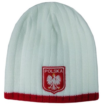 Czapka zimowa zimówka kibica Polska :: gruby splot :: wzór G15