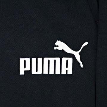 Męskie Spodnie Puma Bawełniane Dresowe Czarne ze ściągaczem kieszenie r. L