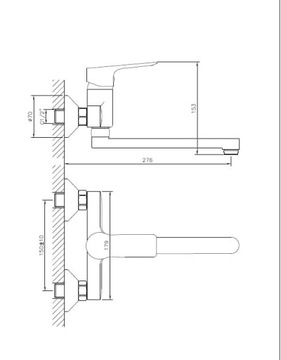 Смеситель для кухни настенный, смеситель для кухни настенный, излив для мойки SOTBE