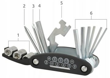 НАБОР ВЕЛОСИПЕДНЫХ ШЕСТИГРАННЫХ КЛЮЧЕЙ 16IN1