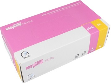 EASYCARE Rękawiczki nitrylowe różówe bezpudrowe Nitrile roz. M 100 sztuk