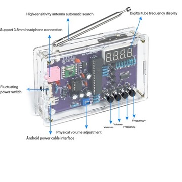FM-радио, цифровой светодиодный дисплей + комплект корпуса «сделай сам»