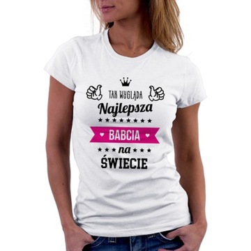 KOSZULKA NA DZIEŃ BABCI PREZENT SUPER BABCIA / XXL