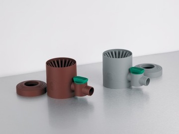 УЛОВИТЕЛЬ ДОЖДЕВОЙ ВОДЫ С КЛАПАНОМ И КОРИЧНЕВЫМ ФИЛЬТРОМ