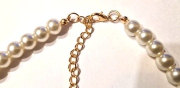 ОЖЕРЕЛЬЕ из БУСИН, ЖЕМЧУЖНОЕ ОЖЕРЕЛЬЕ, ЖЕМЧУГ, плетеный белый+золото