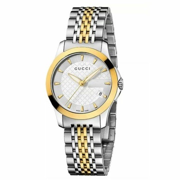 SREBRNY ZEGAREK DAMSKI GUCCI G-TIMELESS YA126511