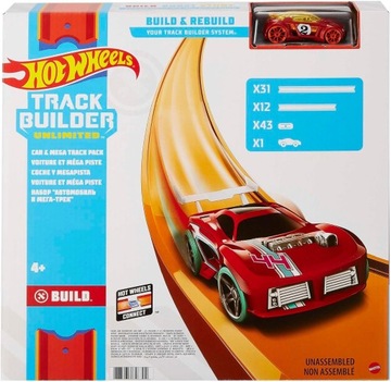 HOT WHEELS FTL69 zestaw torów do rozbudowy Track Builder + Samochód