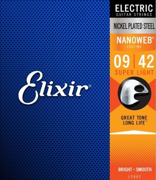Struny do Gitary Elektrycznej 9-42 Elixir Nanoweb