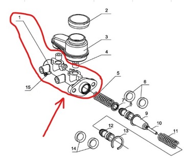 ГЛАВНЫЙ НОЖНОЙ ТОРМОЗНОЙ ЦИЛИНДР Linhai Jobber UTV 400cc OEM!