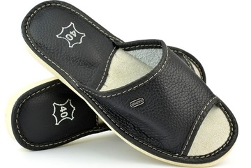 ТАПОЧКИ КОЖАНЫЕ ДОМАШНИЕ ТАПОЧКИ PL QUALITY ТАПОЧКИ, размер 38 - 24,5 см