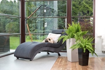 Цветочный горшок-ламеля FINEZJA 25x25X47 ЧЕРНЫЙ глянцевый