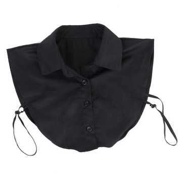 Fałszywa bluzka z półkoszulą w stylu vintage, damska odpinany krawat na szyję Piotruś Pan, czarna