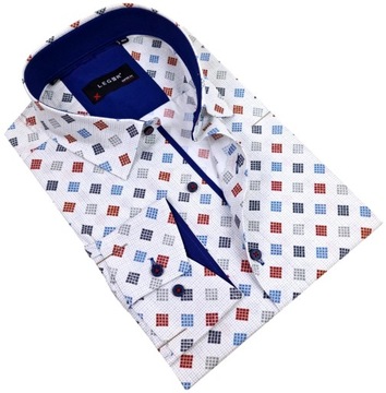 Koszula męska we wzory taliowana EN633 r. XL 176-182 cm