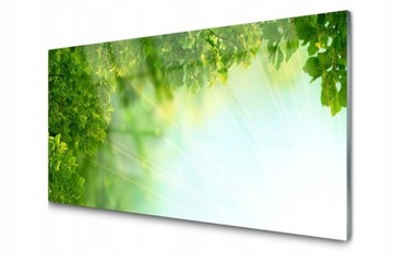 Panel Szklany Do Kuchni Z Nadrukiem - Płytka Liście Przyroda 100x50