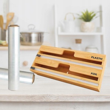 Диспенсер для фольги 2 в 1 с резаком и этикетками.