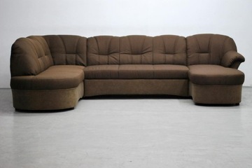 PMB Новый угловой диван GERMAN U со спальной функцией, угловой диван с коричневой тканью