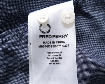 FRED PERRY M9546 CLASSIC OXFORD SHIRT NIEBIESKA MĘSKA KOSZULA JAK NOWA S