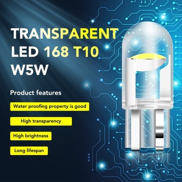 T10 W5W СВЕТОДИОДНАЯ ЛАМПА COB, СУПЕР ЧИСТЫЙ ДИОД, БЕЛЫЙ