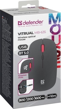 Mysz bezprzewodowa Defender Virtual MB-635 optyczna czarny x2