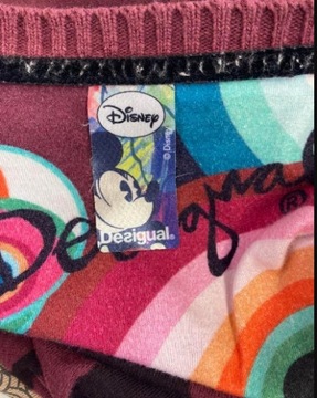 Bordowa bawełniana bluzka sweterkowe rękawy Disney Desigual M
