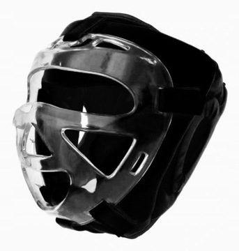 KASK BOKSERSKI TRENINGOWY Z MASKĄ EVOLUTION SKÓRA