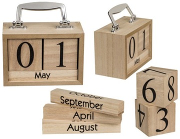 БОЛЬШОЙ ДЕРЕВЯННЫЙ ВЕЧНЫЙ КАЛЕНДАРЬ Настольный чемодан