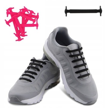 Шнурки силиконовые без завязок ДЛЯ ВЗРОСЛЫХ ДЕТЕЙ, 16 шт., разные цвета.