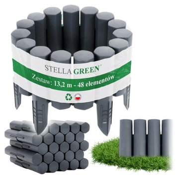 PALISADA OGRODOWA OBRZEŻE WYSOKA Border Antracyt Grafit Plastikowa 13,2 m