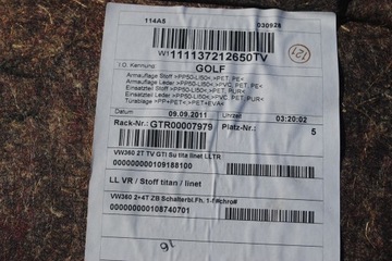 ОБИВКА БОКОВИН ПЕРЕДНЕЙ ДВЕРИ GOLF VI GTD GTI HB 3D