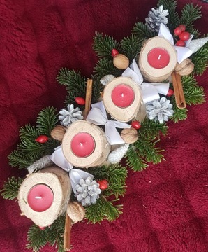 Stroik, Wieniec Adwentowy, dekoracja na stół [S6]