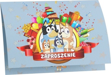 ZAPROSZENIE URODZINOWE BLUEY 20x15 cm WIELE WZORÓW