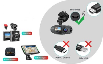 КАБЕЛИ ДЛЯ АВТОМОБИЛЬНОЙ КАМЕРЫ ТИПА MICRO USB НАБОР КАБЕЛЕЙ ACC, BATT, GND