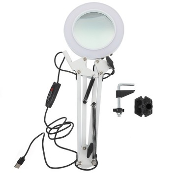 LAMPA STOŁOWA DO PAZNOKCI ZE SZKŁA POWIĘKSZAJĄCEGO BIURKO