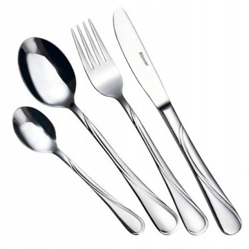 SZTUĆCE ZESTAW SZTUĆCÓW STALOWE 24 EL 6 os KOMPLET RONNER AUSTRIA