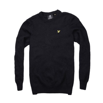 Lyle&Scott SWETER ORYGINALNY MESKI WOOL Czarny z Logo J NEW SM