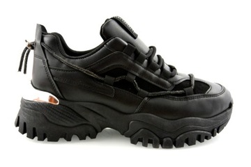 CZARNE OBUWIE SPORTOWE ADIDASY GRUBA PODESZWA r 38