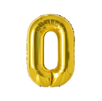 Balon foliowy cyfra 0 złoty kolor 40 cali
