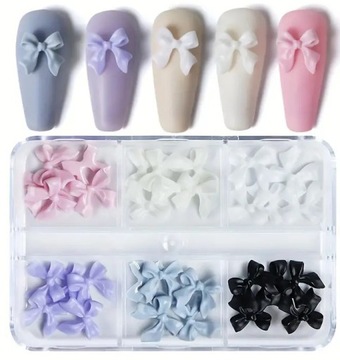 Набор из 30 3D бантиков для ногтей BOWKS в коробке.