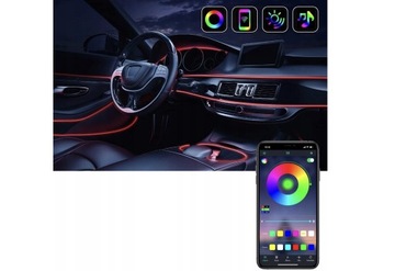 RGB СВЕТОДИОДНАЯ ЛЕНТА ДЛЯ АВТОМОБИЛЯ 6М ВОЛОКНО ОПТИЧЕСКОЕ