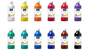 ZESTAW 12 FARB AKRYLOWYCH AKRYL 500ML 12x500ml LB
