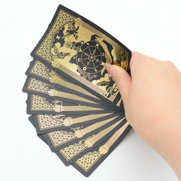 НАБОР КЛАССИЧЕСКИХ КАРТ ТАРО ГАДАНИЕ ТАРО СОЛНЦЕ ЗОЛОТАЯ ФОЛЬГА 78 КАРТ ПВХ