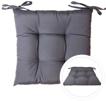 PODUSZKA NA KRZESŁO Z TROCZKAMI WZORY 40X40 cm PRODUCENT POLSKA - szara