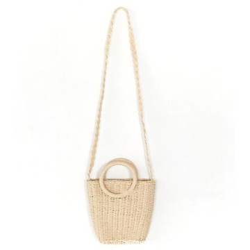 Тканая сумка на плечо BASKET BOHO с длинным ремешком