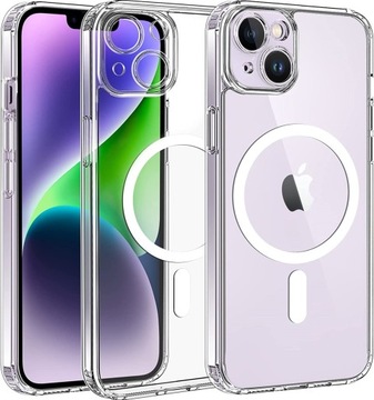 Etui do iPhone 15 do MagSafe WZMACNIANE 360° CLEAR CASE szkło na ekran