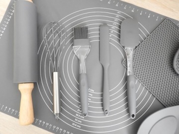 СИЛИКОНОВАЯ ДОСКА ЩЕТКА ШПАТЕЛЬ НАБОР ЛАП СХЕМА КОВРИК 40х50