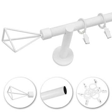 Karnisz pojedynczy biały 19 mm 140 cm DESIGN