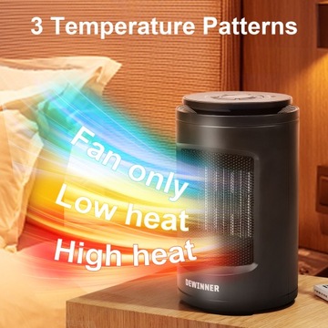 Керамический нагреватель Регулируемый термостат Таймер 1200 Вт Тихий светодиод + ЭКО