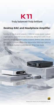 Настольный ЦАП USB HIFI FIIO K11 усилитель для наушников, черный