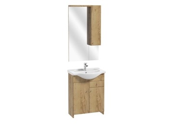 SZAFKA Z UMYWALKĄ 65cm + LUSTRO Z OŚWIETL.+SZAFKA