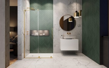 Кабина гардеробная Furo SL 90x200 LEFT GOLD RADAWAY GOLD
